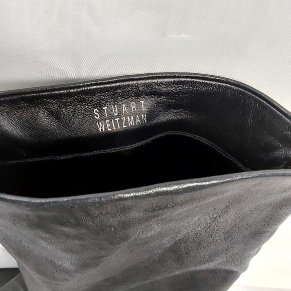 Stuart Weitzman Black Slouchy Runched Mid Calf Boots - Picture 5 of 14